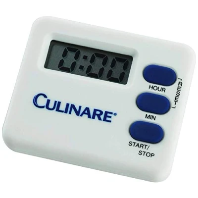 Image of Culinare C35003 DigiTimer Kitchen Digital Timer, White, Plastic, Cooking Times Up To 20 Hours/Includes Stand and Rear Magnet, Battery Included
