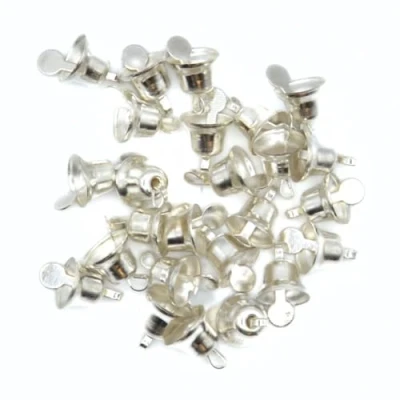 Image of 100 Pack 8mm Silver Liberty Bells Mini Christmas Craft