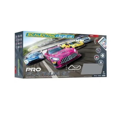Image of Scalextric Digital Racing Track Sets for Kids ARC PRO: Pro Platinum Race Set App Controlled Electric Ages 8+, Slot Car Tracks, Multi &amp; Lane Changing 1:32 Scale