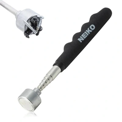 Image of NEIKO 53425A Magnetic Pickup Tool, 25 Lb Telescoping Magnet 30&quot; Long Extendable Pick Up Non Slip Grip Wand, Telescopic Magnet, 7&quot; Short Stick, Extra Strong