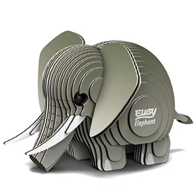 Image of EUGY 650010 Elephant, 3D Puzzle for Children and Adults to Assemble, DIY Animal Figure, Craft Set from 6 Years, EH 010