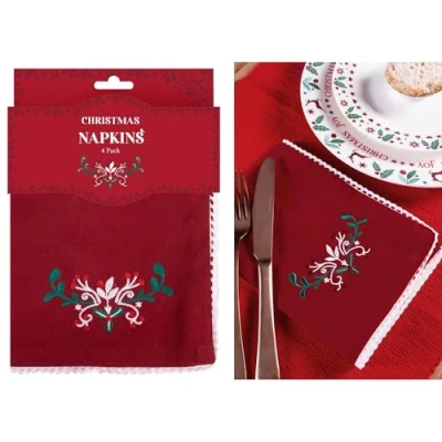 Image of Christmas Joy 40 x 40cm 4 Pack Napkin Set