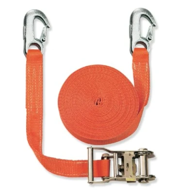 Image of Braun 1000 2 600+3030 Lashing Strap daN, 2000 Two Piece, for Professionals and Private Transport, According to DIN EN 12195 2, Colour Orange, 6 m Length, 35 mm