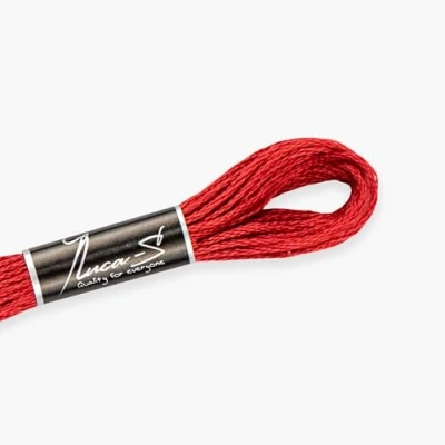 Image of Premium Embroidery Thread Luca S, 100% Giza Cotton, Oeko TEX Certified Stranded Cotton 55 / DMC 349 Anchor 13