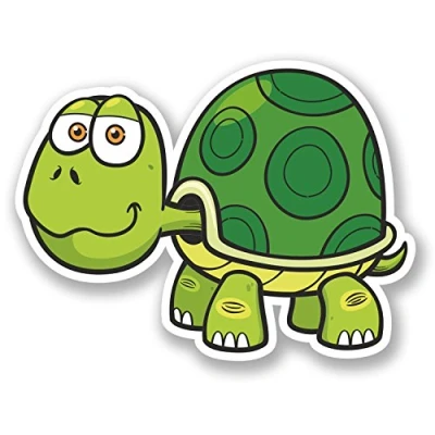 Image of 2 x 10cm Turtle Vinyl Sticker Decal Bike Laptop Car Camper Van Fun #5362 (10cm Wide 7.5cm Tall)
