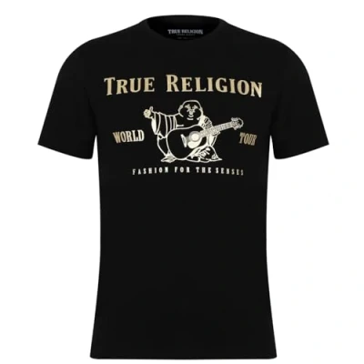 Image of True Religion Mens Buddha Regular Fit T Shirt Black/Gold XXL