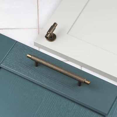 Image of 128mm Antique Brass Cabinet Handle Rustic Textured Cupboard Door Drawer Pull Wardrobe Furniture Replacement Upcycle