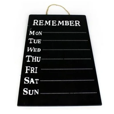 Image of Full Week Hanging Memo Board Monday Till Friday Weekly Message Board, Planner Remember, Memory, Reminder Ideal for Home, Kitchen, School Wall Hanging, Blackboard