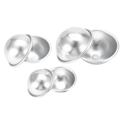 Image of Bath Bomb Molds, 6 Pieces 3 Size DIY Kit for Crafting Handmade Spa Fizzy Molds Making Supplies, Round Sphere Shape, Aluminum Alloy, Homemade Gift(Set 7)