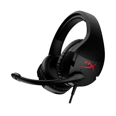 Image of HyperX Cloud Stinger Gaming Headset, for PC, DTS® Headphone:X® Spatial Audio, Memory Foam, Soft Leatherette, Durable Steel Sliders, Swivel to mute NoiseCancelling Microphone, Black