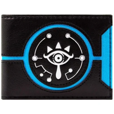 Image of Zelda Breath of The Wild Sheikah Shadow Folk Emblem Wallet Bi Fold ID &amp; Card Holder, Black