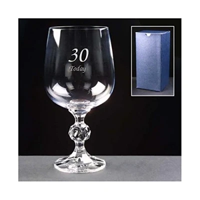 Image of County Engraving Personalised Large 11oz Bohemia Crystal Wine Glass Enter Your Own Custom Text