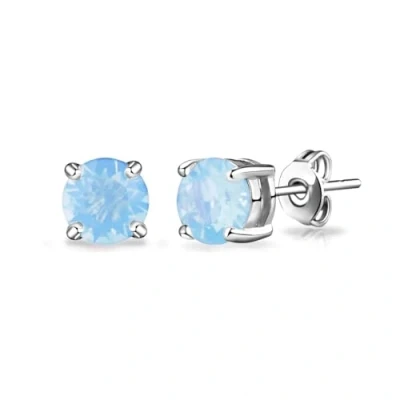 Image of Philip Jones Air Blue Opal Earrings Created with Zircondia® Crystals