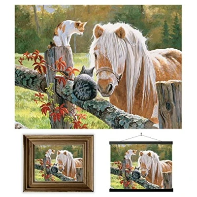 Image of 3D LiveLife Lenticular wall Art Prints Just Visiting from Deluxebase. Unframed Horse Poster. A perfect filler. Original artwork licensed renowned artist, Persis Clayton Weirs
