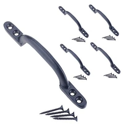 Image of Pull Handle Black Antique Cast Iron Hot Bed Pattern 150mm / 6 INCH Pack of 4