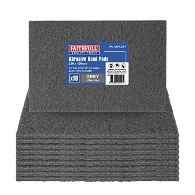 Image of Faithfull FAIAHPGREY Hand Pad 230 x 150mm Ultra Fine Grey (Pack of 10)