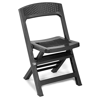 Image of Collapsible Outdoor Folding Garden Chair Camping Patio Black Lounge Seat (2)