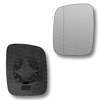 Image of Less4spares Replacement Wing Mirror Glass Left Compatible with VW Transporter 1990 2003 CLIP ON Passnager Near Side N/S Blind Spot