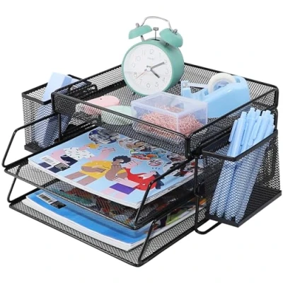 Image of 2 Tiers Letter Tray, Filing Tray for Office Desk, Paper Desk Organiser Folder, Tidy Organizer A4, File Document Holder Home School