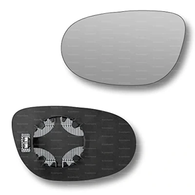 Image of Less4spares Replacement Wing Mirror Glass Left Compatible with Ford Ka 2008 2016 CLIP ON Passnager Near Side N/S Heated Convex