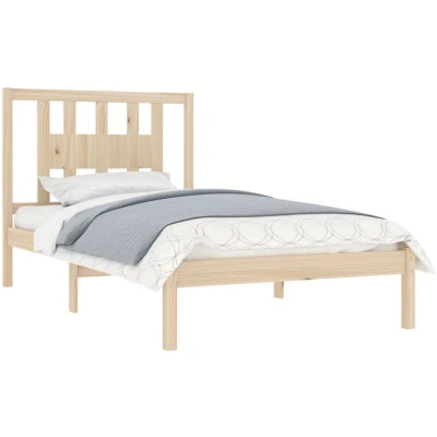 Image of vidaXL 3100579 Bed Frame without Mattress Solid Wood 100x200 cm (810007+814079)