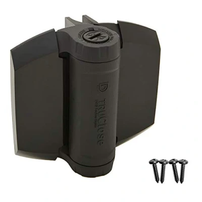 Image of D&amp;D TCHD1L2S3BTS Series 3 TruClose Heavy Duty Hinges with 2 Legs for Metal Gates, Black