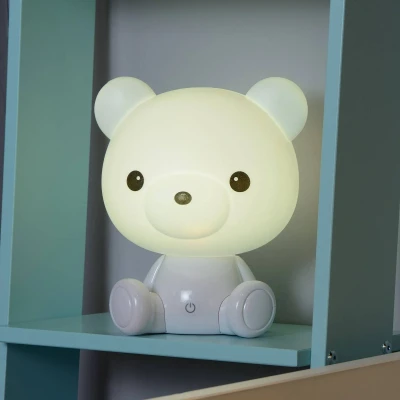 Image of Lucide Children&#039;s table lamp Dodo bear, white, dimmable, ABS