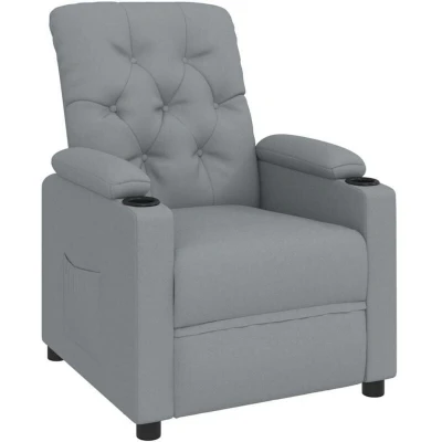 Image of vidaXL Recliner Chair Light Grey Fabric