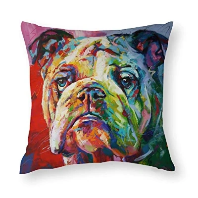 Image of QMS CONTRACTING LIMITED Throw Pillow Cover English Bulldog Cases for Home Decor Design Cushion Case Sofa Bedroom Car 18 x Inch 45 cm