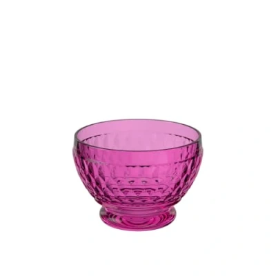 Image of Villeroy &amp; Boch Boston Berry Bowl, 250 ml, Crystal Glass Bowl for Fruit and Snacks, Dishwasher Safe, Pink