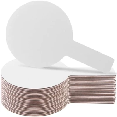 Image of 20 Pcs Dry Erase Answer Paddles, Handheld Double Sided Paddles Mini White Boards Small Board Signs Auction for Classroom Teaching Office Meeting Voting Bridal Shower Games