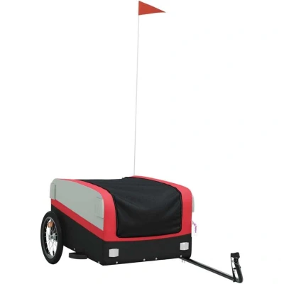 Image of vidaXL Bike Trailer Black and Red 45 kg Iron