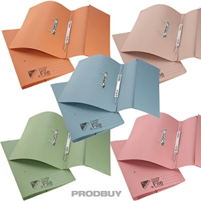 Image of [15 Pack] Assorted Foolscap Pocket Transfer Spring Files 285gsm 32mm Capacity