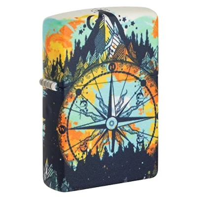 Image of Zippo Compass Mountain Design 540 Color Glow in The Dark Pocket Lighter