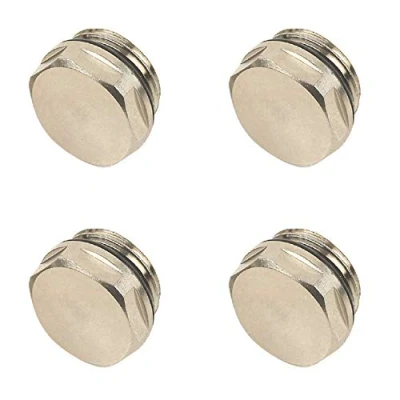 Image of Manual Radiator AIR Vent Bleed Plug Valve Blank Cap 1/2&quot; BSP x4