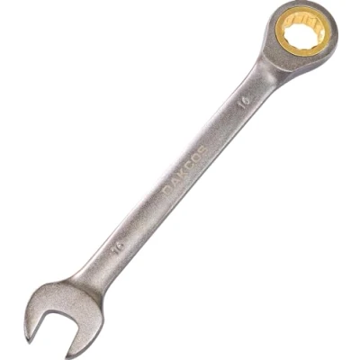 Image of DAKCOS 16mm Ratchet Spanner Fixed Head Ratcheting Combination Wrench, Metric CR V