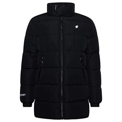 Image of Superdry Women&#039;s Longline Sports Buffer Jacket, Black, S