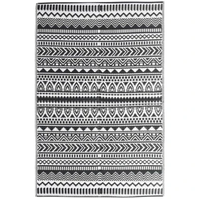 Image of vidaXL Outdoor Rug ARAKIL Black 120x180 cm PP
