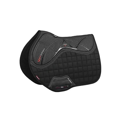 Image of LeMieux Show Jumping X Grip Silicone EuroJump Square Saddle Pad Pads for Horses Equestrian Riding Equipment and Accessories (Black Large)