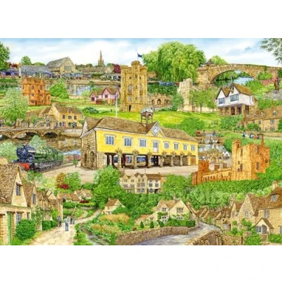Image of Ravensburger Escape to the Cotswolds 500 Piece Jigsaw Puzzle for Adults and Kids Age 10 Years Up UK Landscape