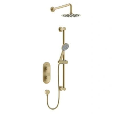 Image of Bristan BB SHWR PK Frammento Concealed Dual Control Shower Pack, Brushed Brass