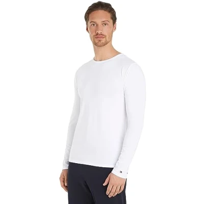 Image of Tommy Hilfiger Men&#039;s 3p Ls Tee Um0um03022 L/S T Shirts, Multicolour (Black/White/Grey Heather), XL