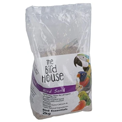 Image of AB Tools 2kg Parrot Bird Sand With Oyster Calcium &amp; Minerals Help Aid Digestion Cage Litter
