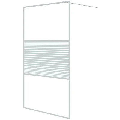 Image of vidaXL Walk in Shower Wall White 115x195 cm Clear ESG Glass