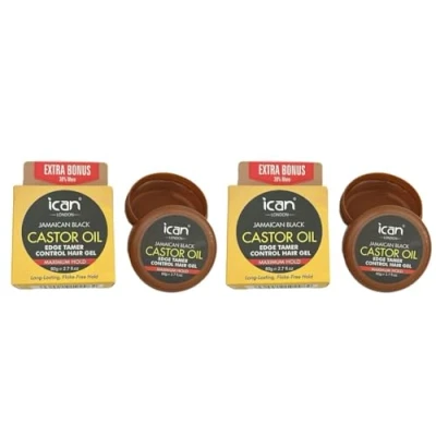 Image of ican London Jamaican Black Castor Oil Edge Control Hair Gel Maximum Hold 2 x 80g