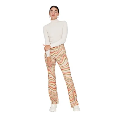 Image of Trendyol Women Normal Waist Straight Leg Flare Trousers