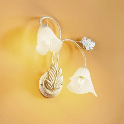 Image of Marilena Twin Light Wall Lamp, White, Silver