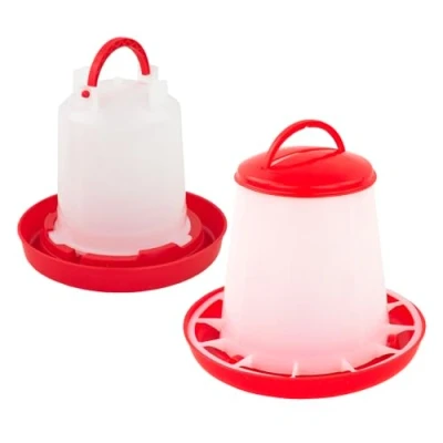 Image of KCT Chicken Feeder &amp; Drinker Set 1kg/1L Poultry Trough Feeding Bowl Waterer