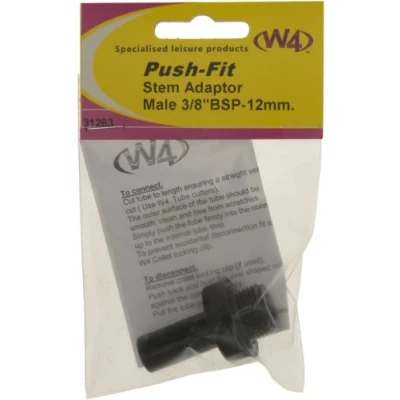 Image of W4 Male Stem Adaptor (Pack of 2) Black, 3/8 Inch