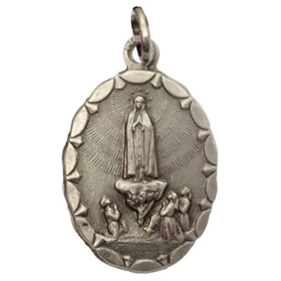 Image of Madonna of Fatima Medal (Our Lady Fatima) Oval Shape 100% Made in Italy The Patron Saints Medals